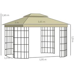 Pavilion de gradina Outsunny 84C-317 (Beige) Thumb