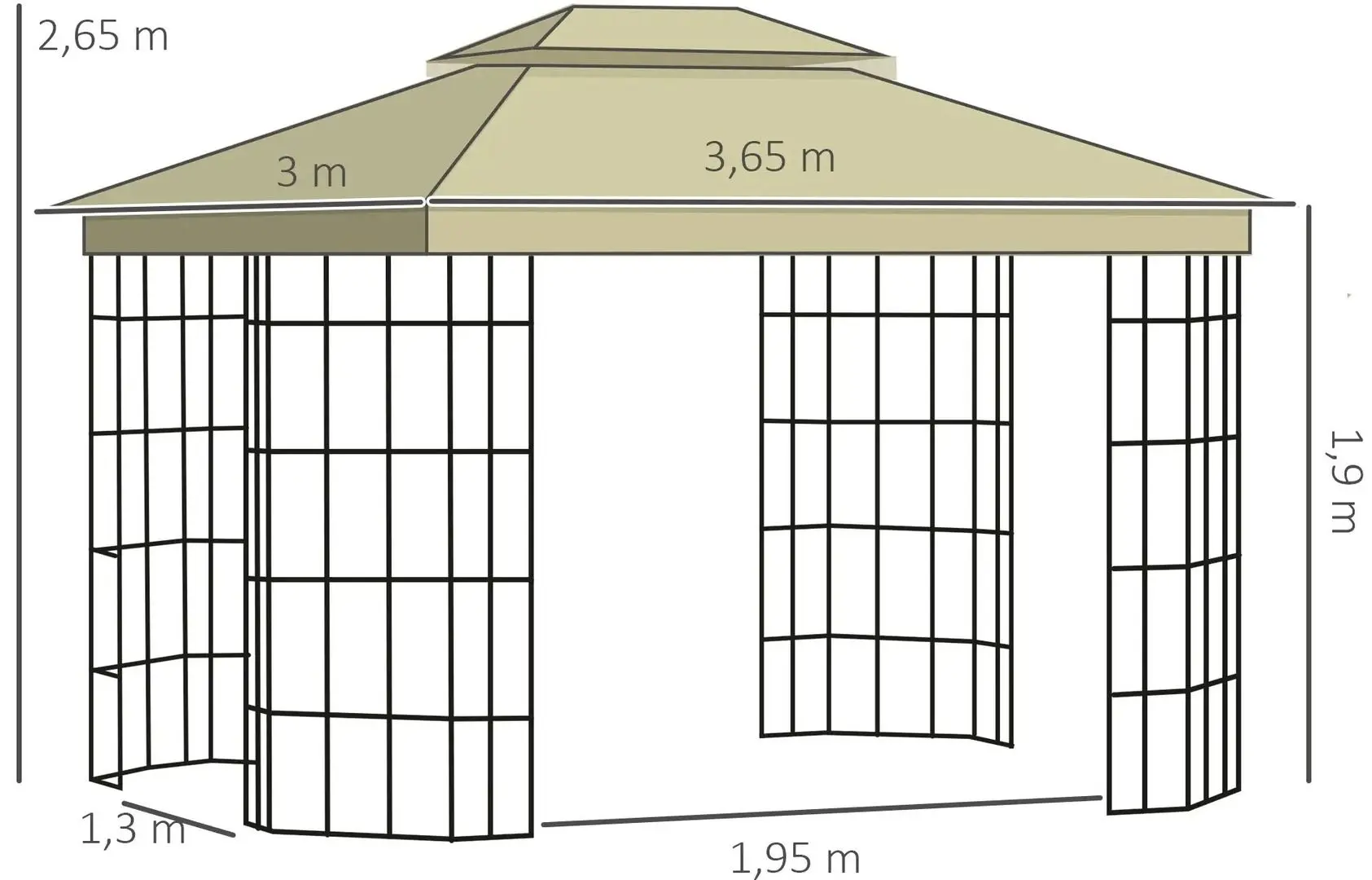 Pavilion de gradina Outsunny 84C-317 (Beige)