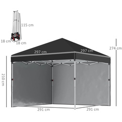 Pavilion de gradina Outsunny 84C-403V00BK 3x3 (Black) Thumb