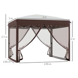 Pavilion de gradina Outsunny 84C-413V00CW 3x3 (Beige) Thumb