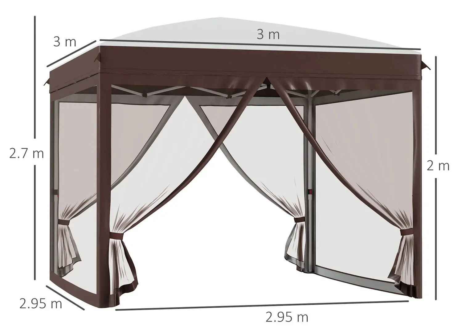 Pavilion de gradina Outsunny 84C-413V00CW 3x3 (Beige)