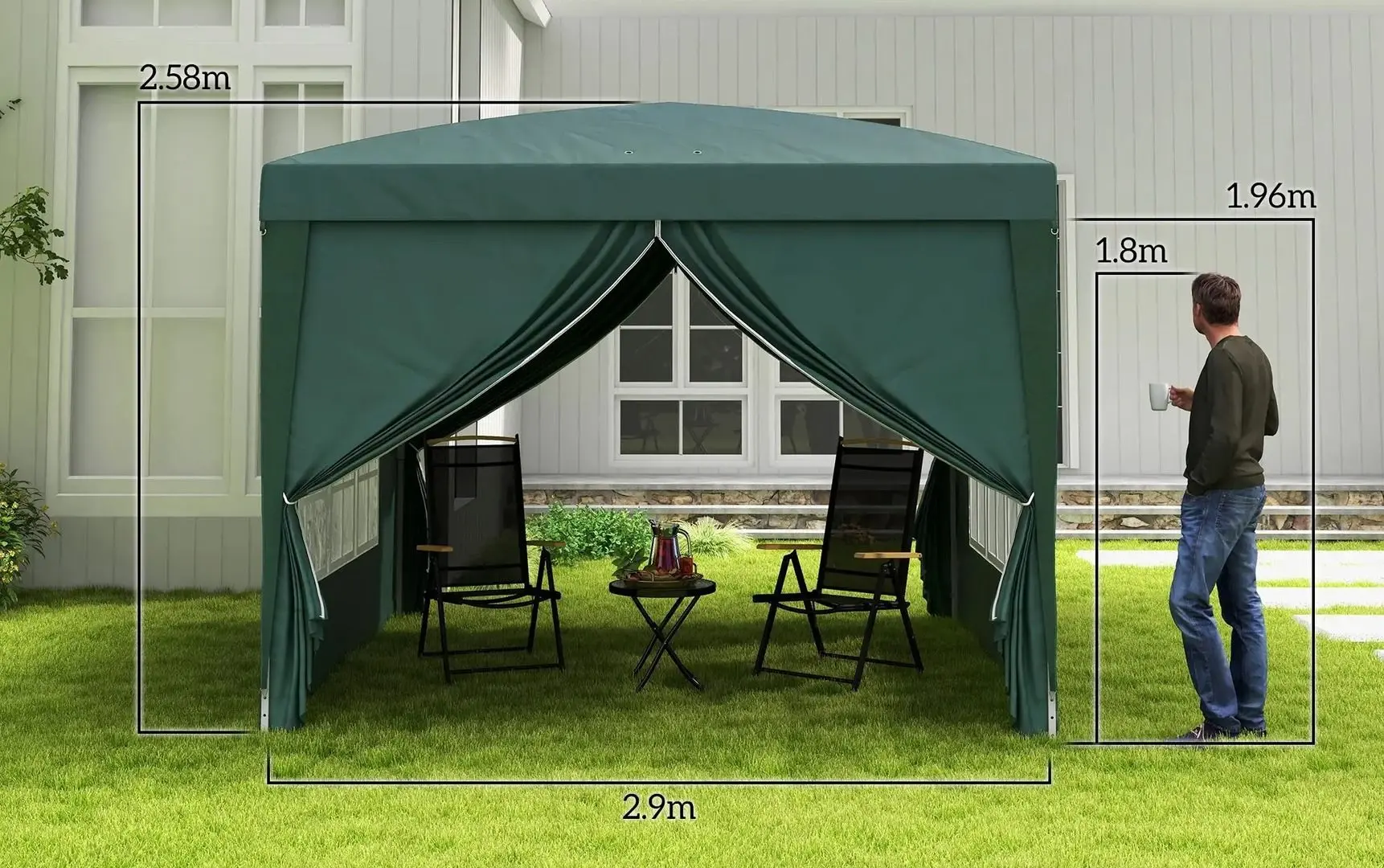 Pavilion de gradina Outsunny 84C-430 3x3 (Green)