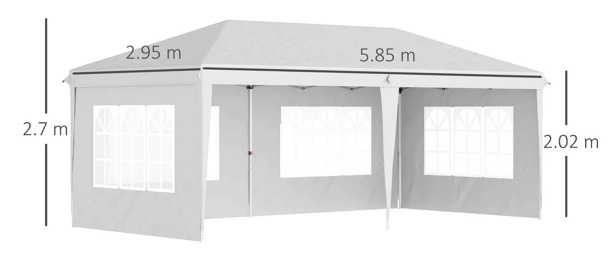 Pavilion de gradina Outsunny 84C-431V00WT 585x295x270 (White)