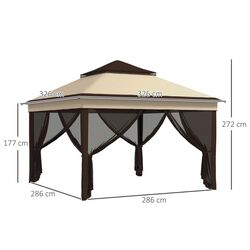 Pavilion de gradina Outsunny 84C-463V00BG 3x3 (Beige) Thumb