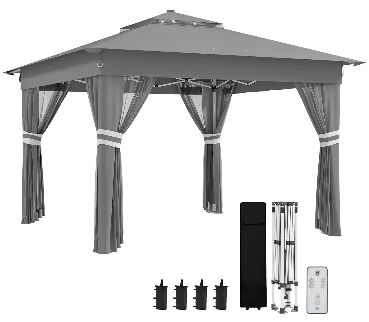 Pavilion de gradina Outsunny 84C-483V00WT 3x3 (Grey)