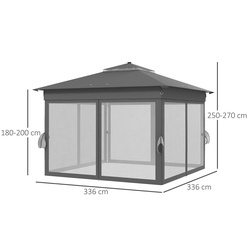 Pavilion de gradina Outsunny 84C-483V00WT 3x3 (Grey) Thumb