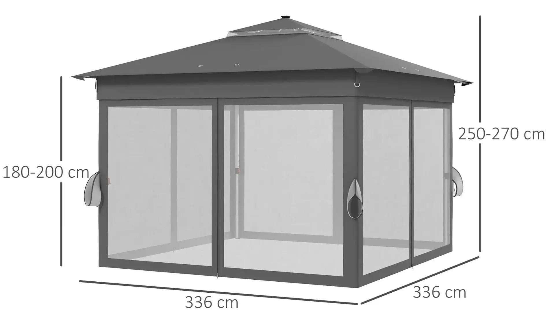 Pavilion de gradina Outsunny 84C-483V00WT 3x3 (Grey)