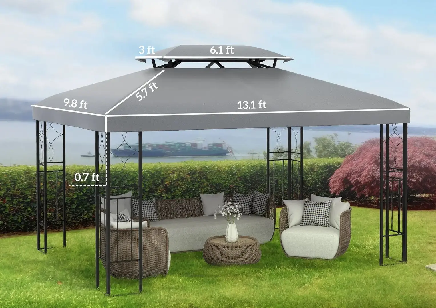 Copertina de rezerva pentru cort Outsunny 84C-102MX (Light Grey) - 4