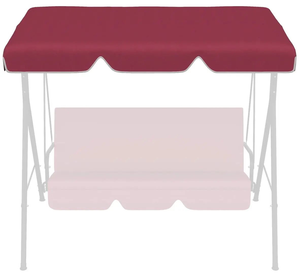 Copertina de rezerva pentru balansoar de gradina Outsunny 84A-287V00WR (Wine Red) - 2