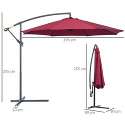 Зонт от солнца Outsunny 01-0584 (Burgundy) Thumb