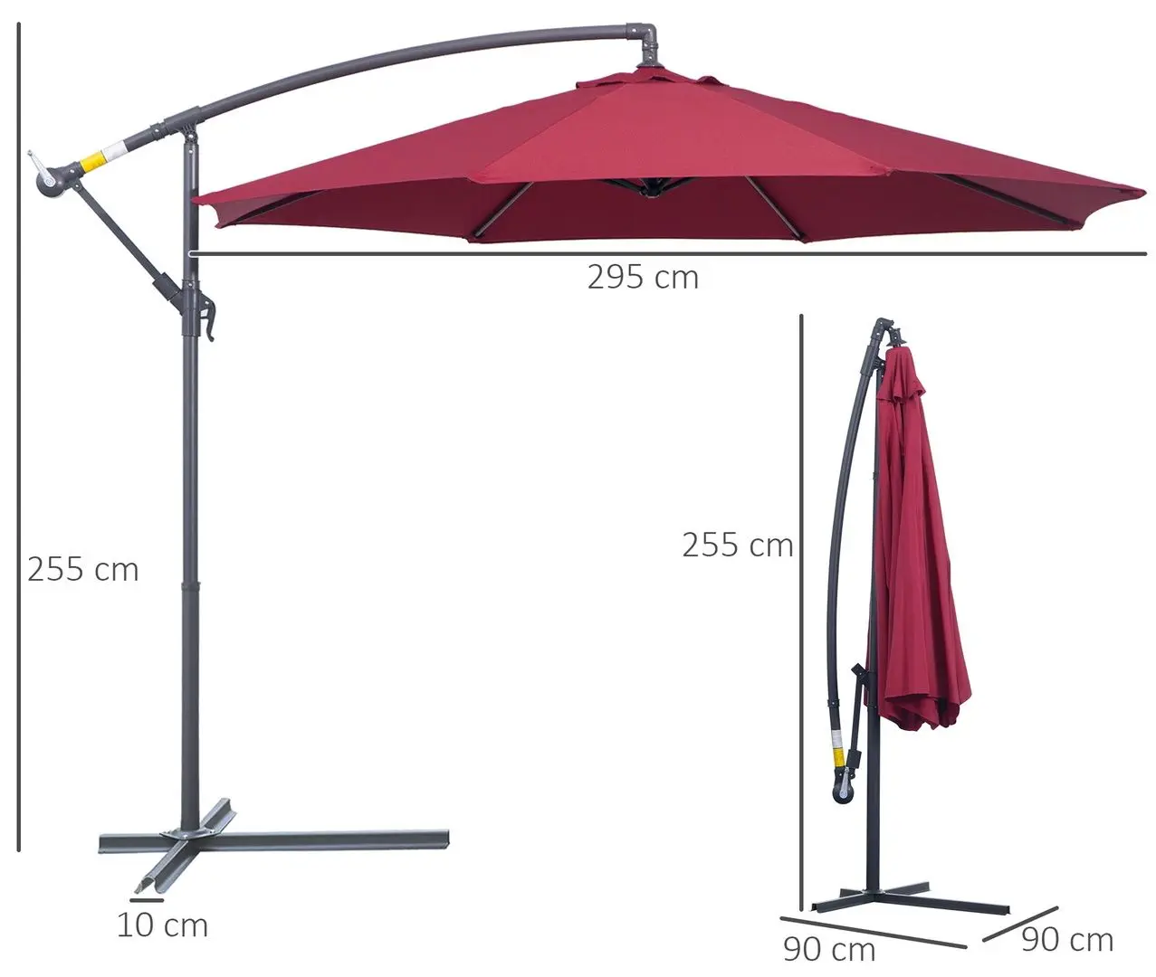 Зонт от солнца Outsunny 01-0584 (Burgundy)