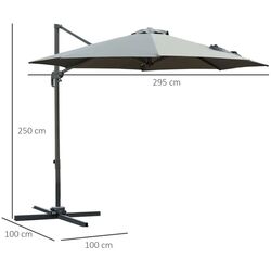 Umbrela de soare Outsunny 84D-065CG (Grey) Thumb