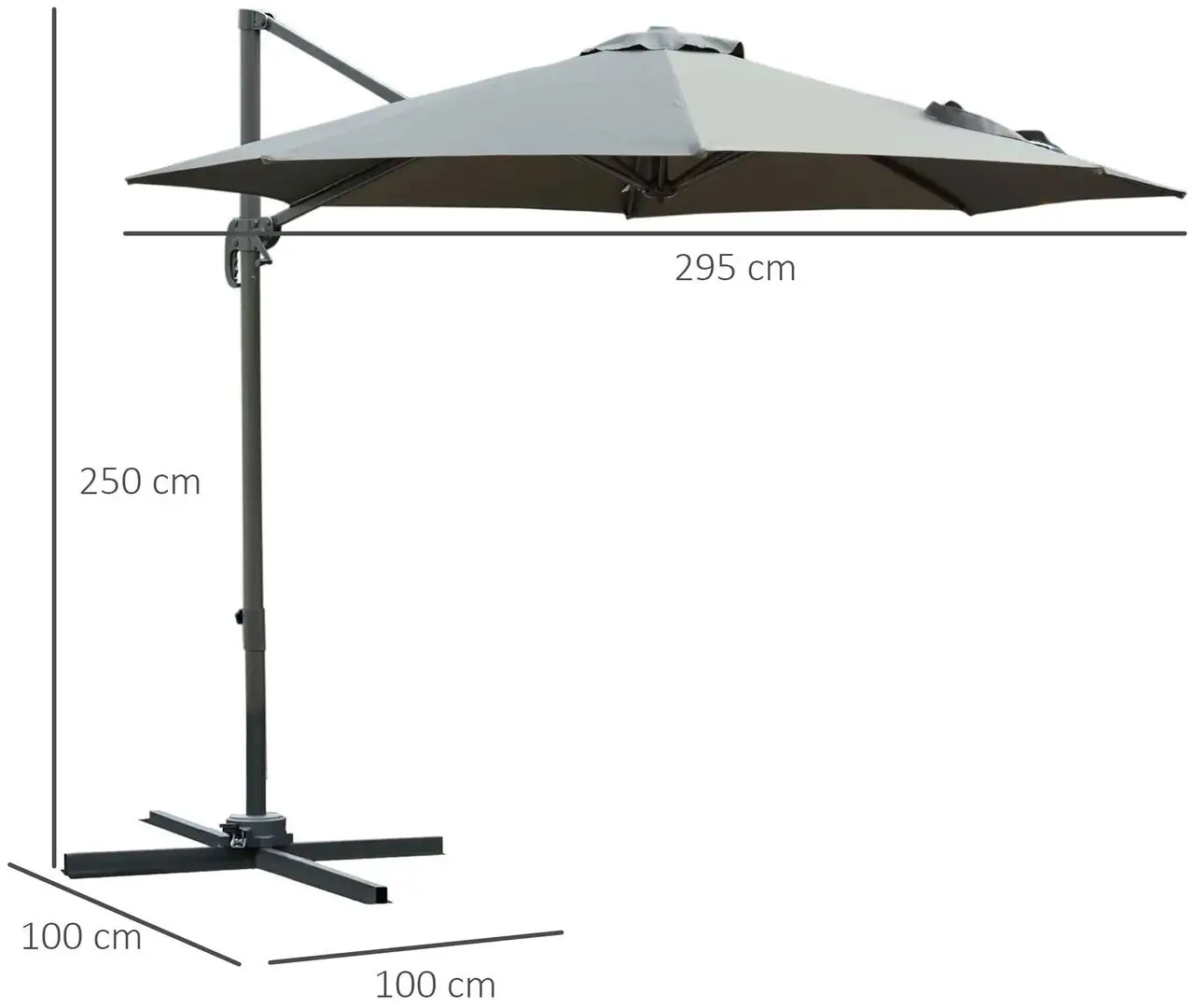 Umbrela de soare Outsunny 84D-065CG (Grey)