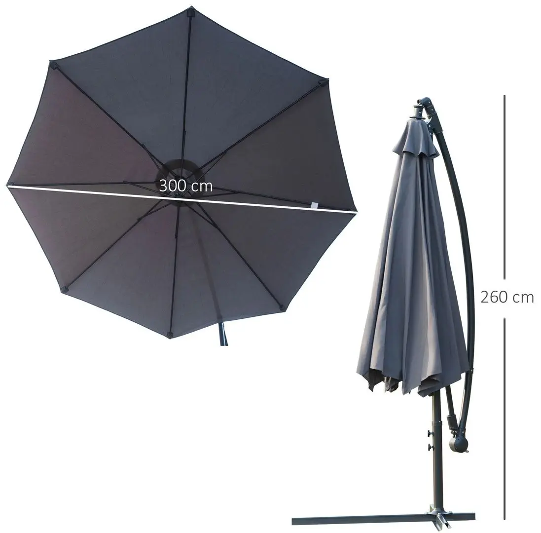 Зонт от солнца Outsunny 84D-082 (Grey)