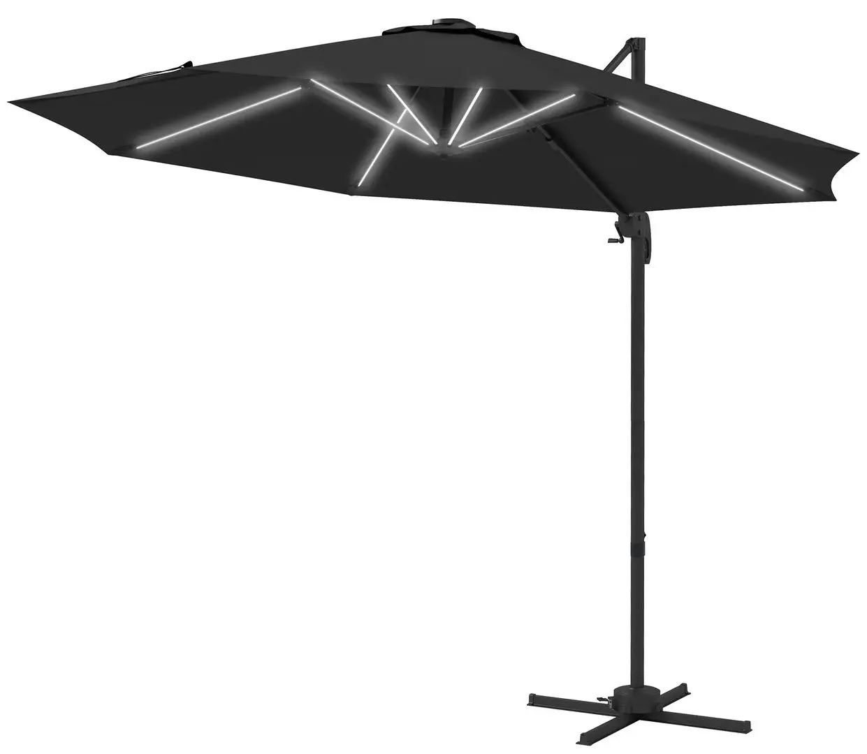 Umbrela de soare Outsunny 84D-110V03CG LED (Grey)