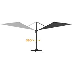 Umbrela de soare Outsunny 84D-110V03CG LED (Grey) Thumb