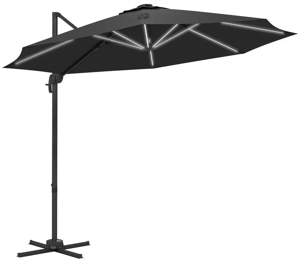 Umbrela de soare Outsunny 84D-110V03CG LED (Grey)