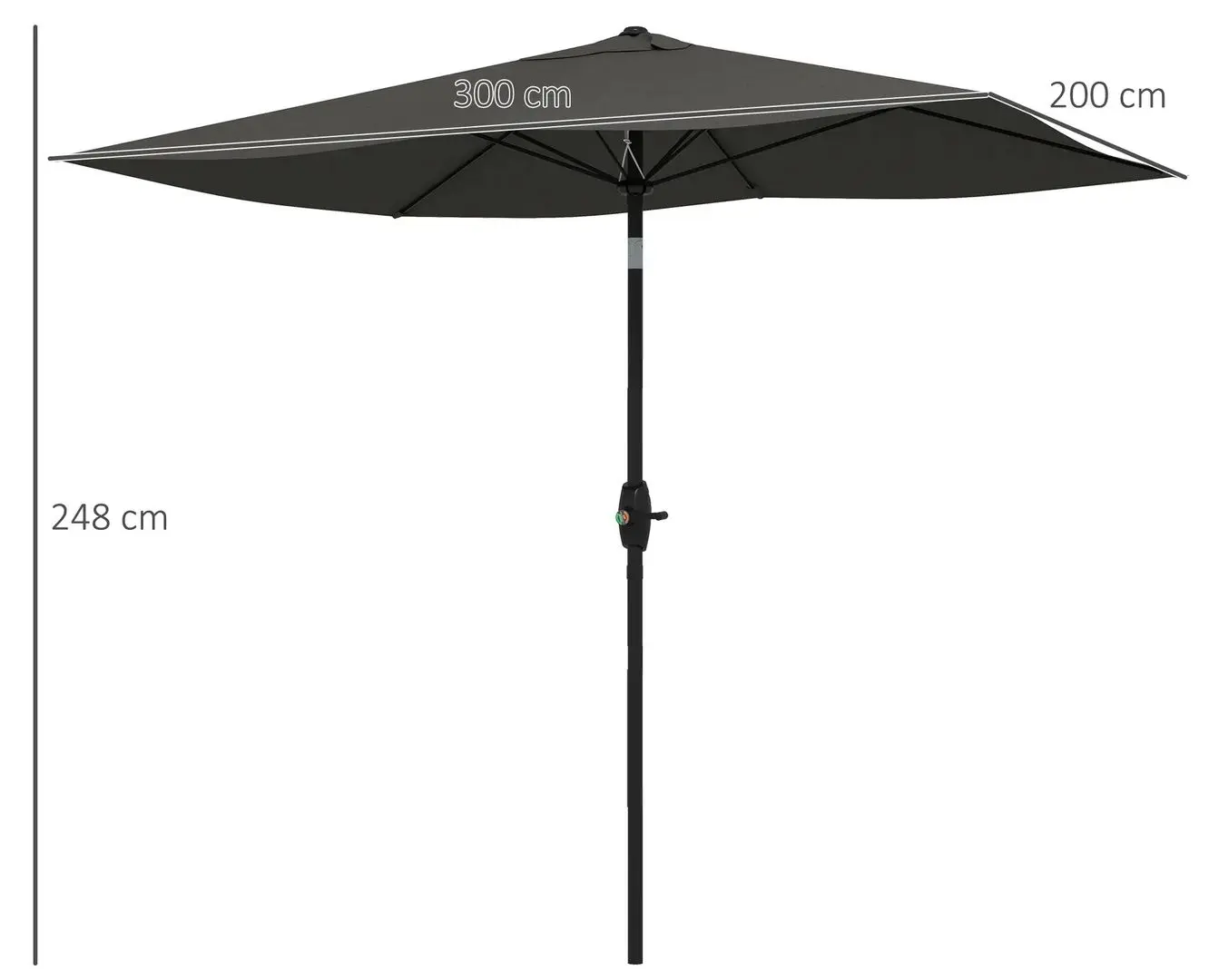 Зонт от солнца Outsunny 84D-158V01CG (Grey)