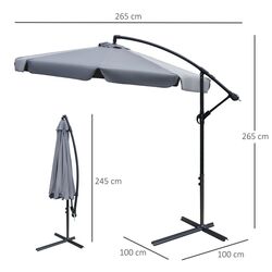Umbrela de soare Outsunny 84D-161CG (Grey) Thumb