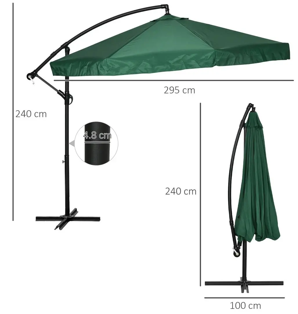 Umbrela pentru soare Outsunny 84D-204V01GN (Green)