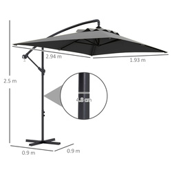 Umbrela de soare Outsunny 84D-270V00CG (Grey) Thumb