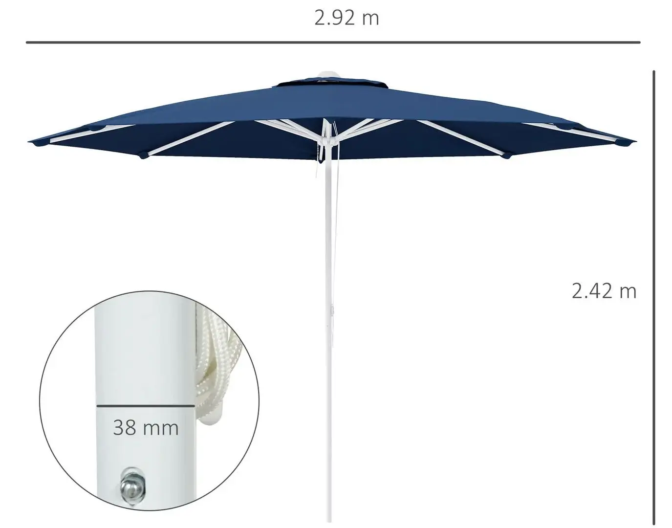 Umbrela de soare Outsunny 84D-325V00DB (Dark Blue)