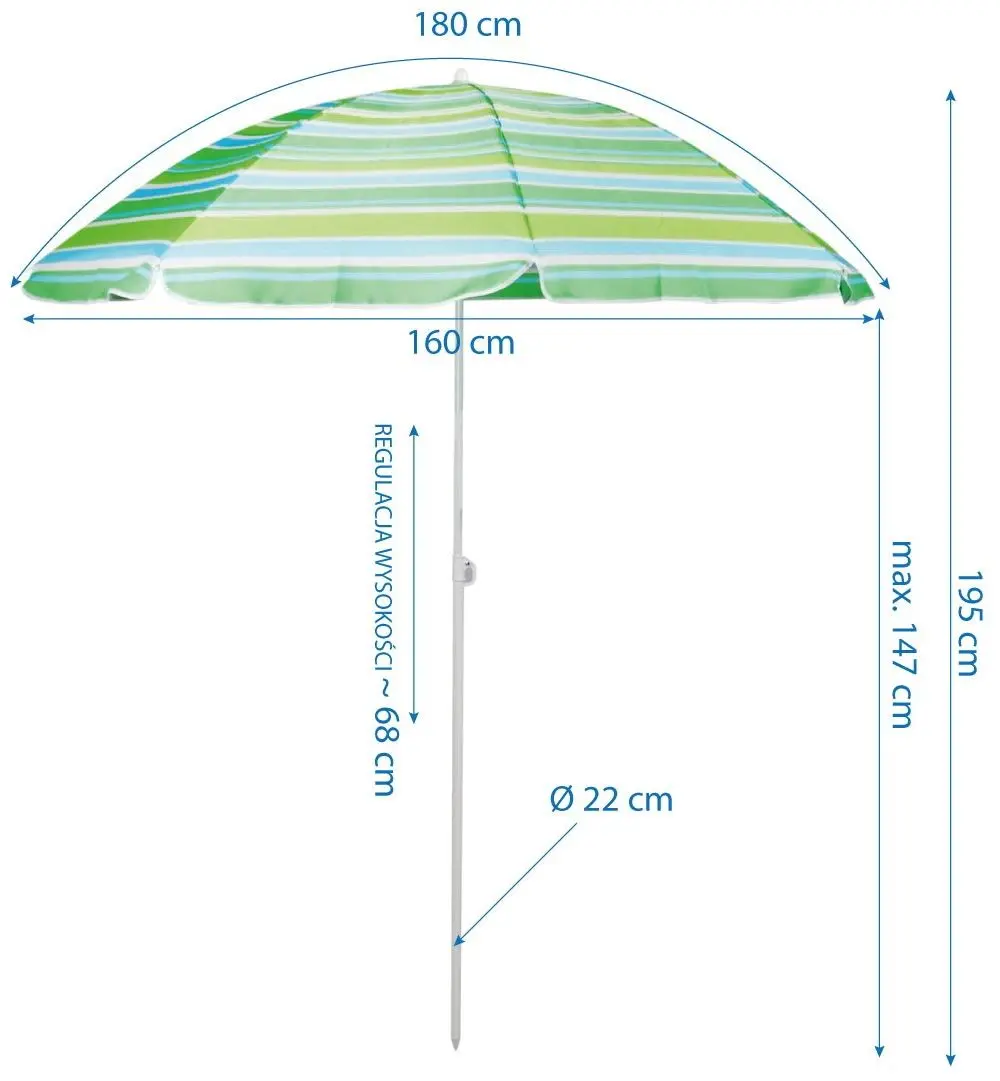 Umbrela de soare Royokamp 1036205 180cm (Green) - 3