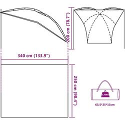 Tent auto VidaXL 4009525 (Blue) Thumb