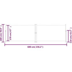 Боковая маркиза VidaXL 318001 (Cream) Thumb