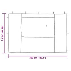 Боковая стена для садового павильона VidaXL 45113 (White) Thumb