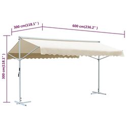 Маркиза двусторонняя VidaXL 145884 (Cream) Thumb