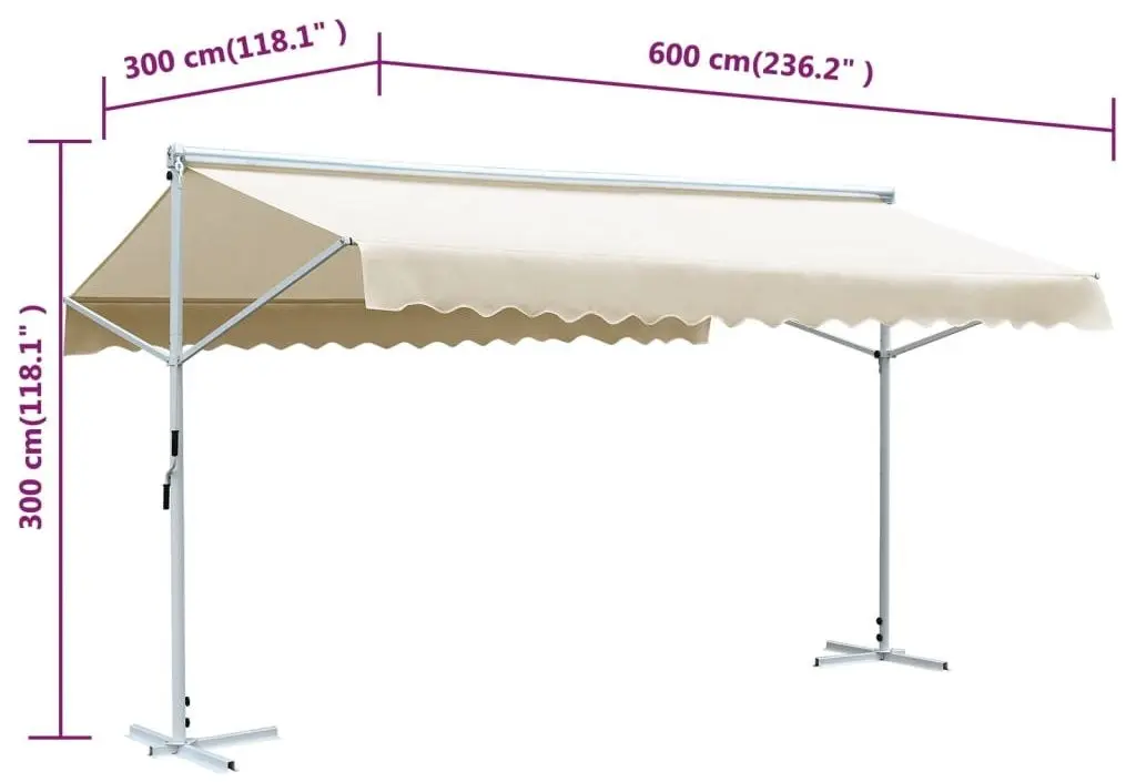 Маркиза двусторонняя VidaXL 145884 (Cream) - 8