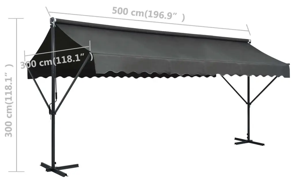 Маркиза двусторонняя VidaXL 145887 (Anthracite) - 6