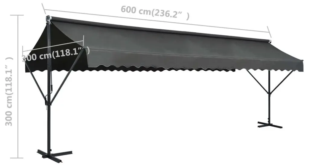Маркиза двусторонняя VidaXL 145888 (Anthracite) - 6