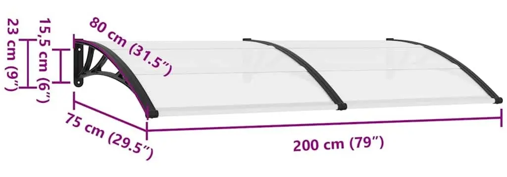 Copertina VidaXL 144815 (Transparent/Black)