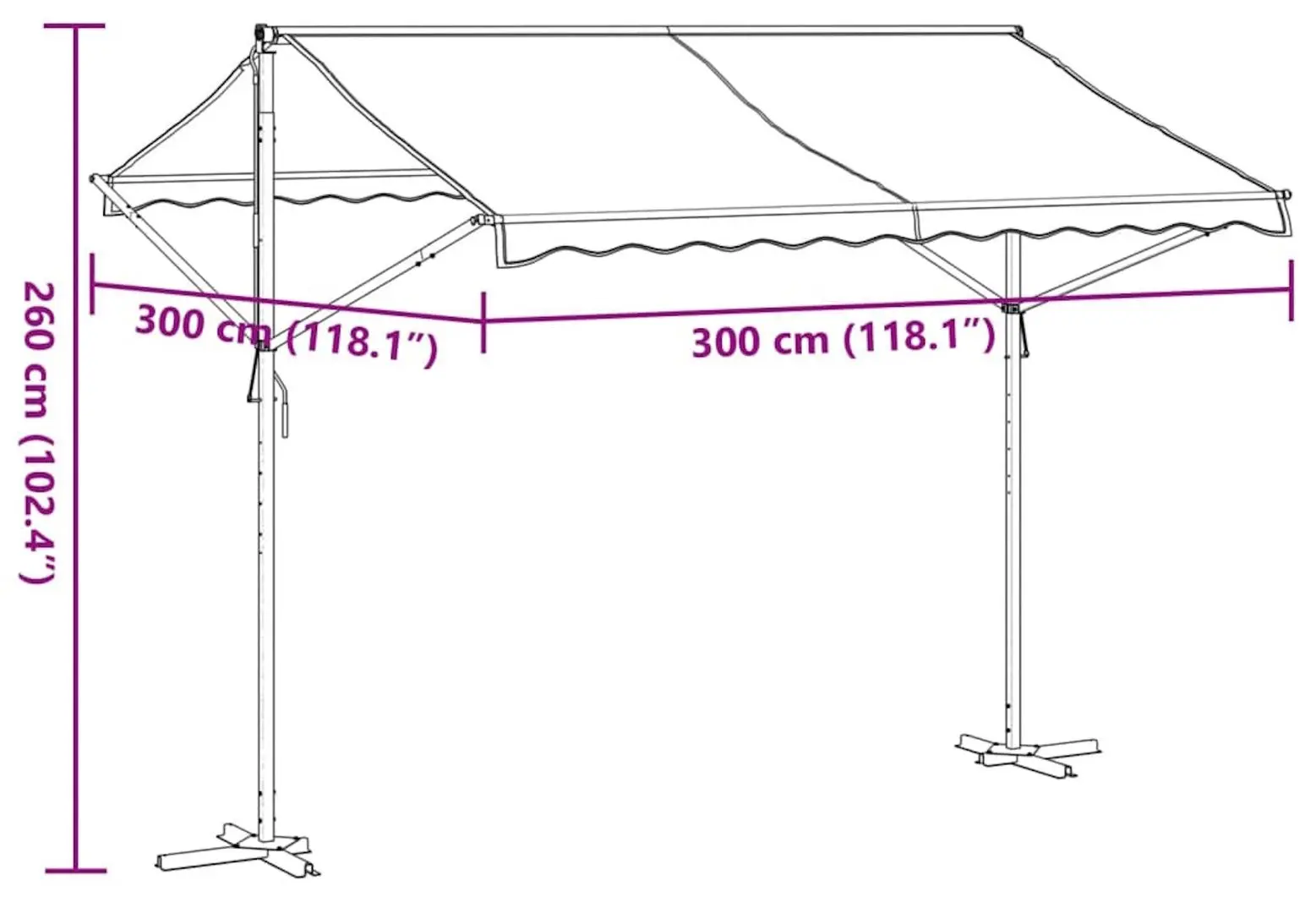 Маркиза VidaXL 368931 (Blue/White) - 10