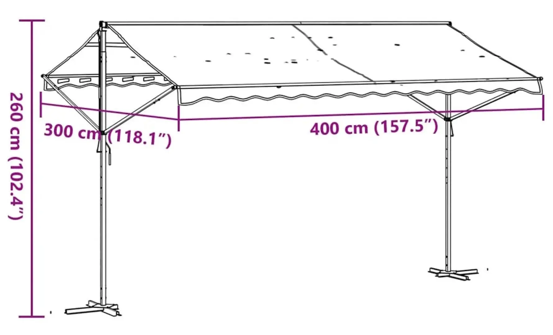 Маркиза VidaXL 368932 (Blue/White) - 10