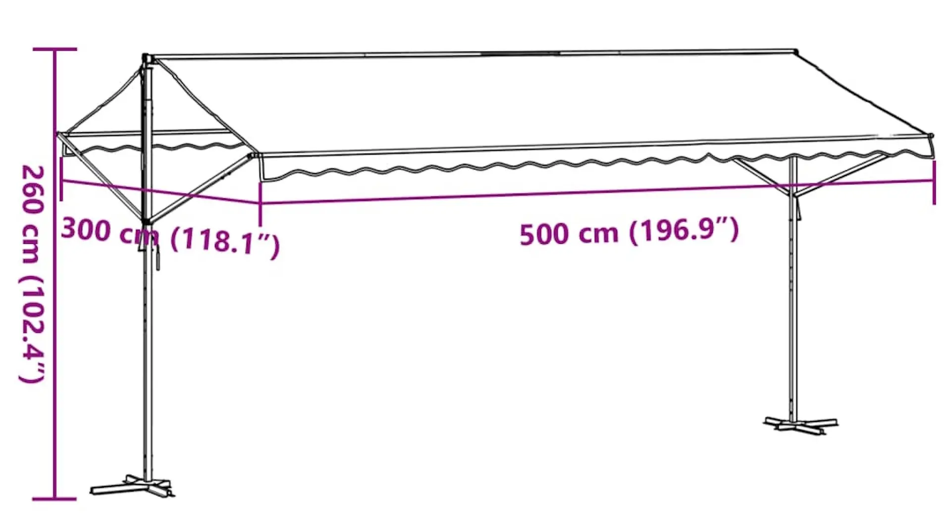 Маркиза VidaXL 368933 (Blue/White) - 8