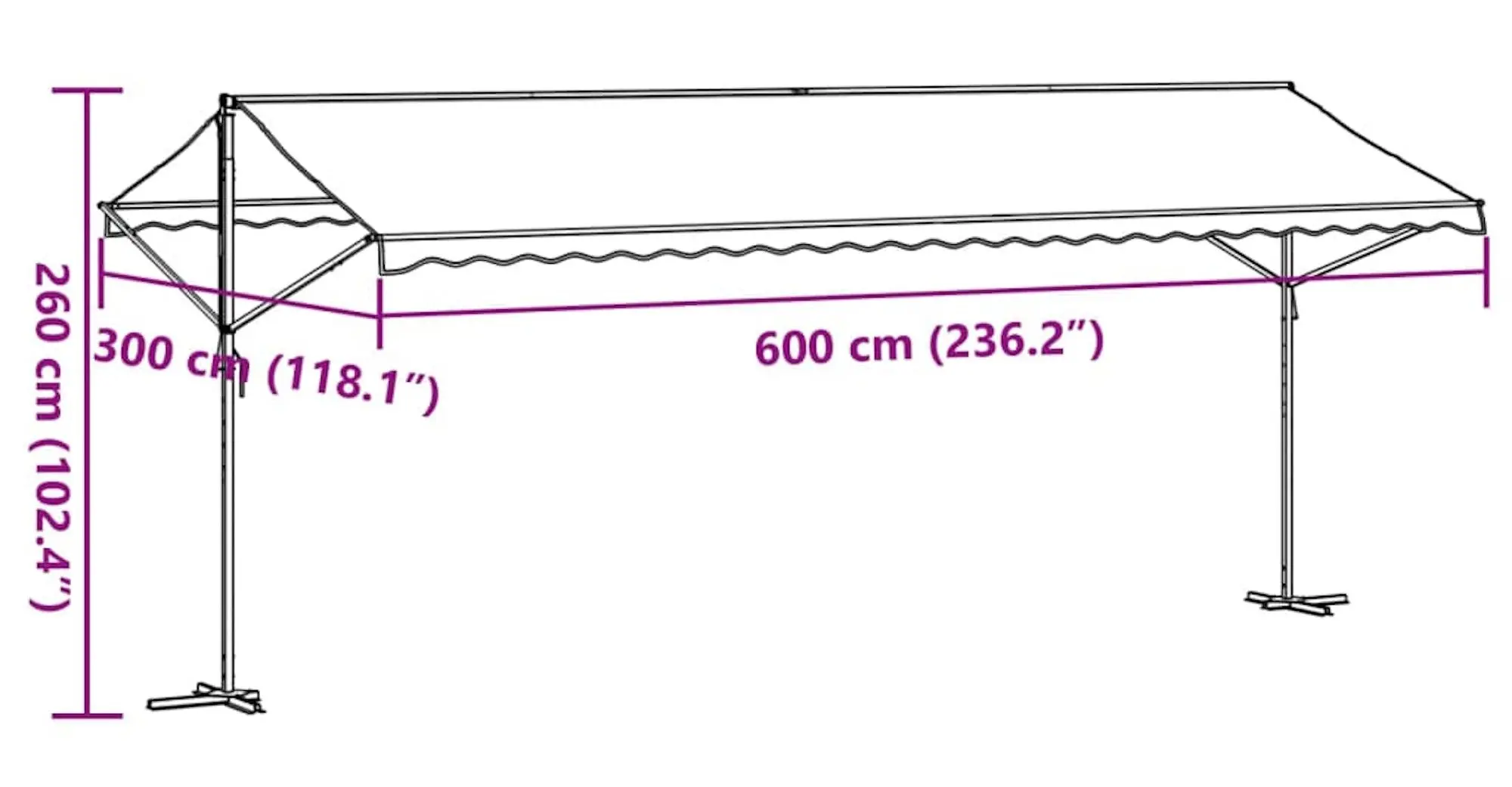 Маркиза VidaXL 368934 (Blue/White) - 10