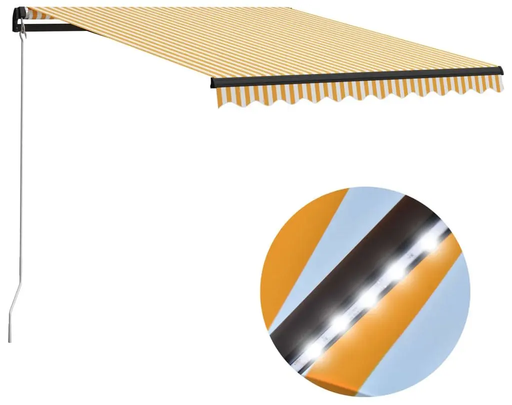 Маркиза VidaXL LED 3055222 (Yellow/White) - 2