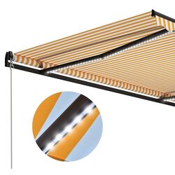 Маркиза VidaXL LED 3055222 (Yellow/White) Thumb