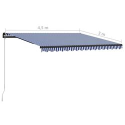 Copertina retractabila VidaXL 3055194 (Blue/White) Thumb