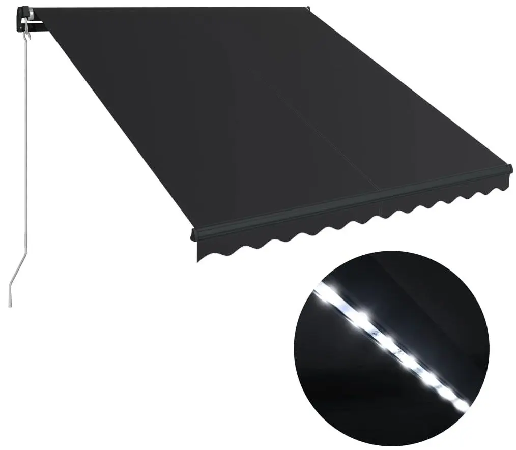 Маркиза выдвижная VidaXL LED 3051243 (Anthracite) - 2