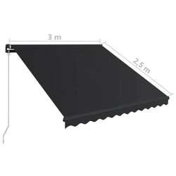 Маркиза выдвижная VidaXL LED 3051243 (Anthracite) Thumb