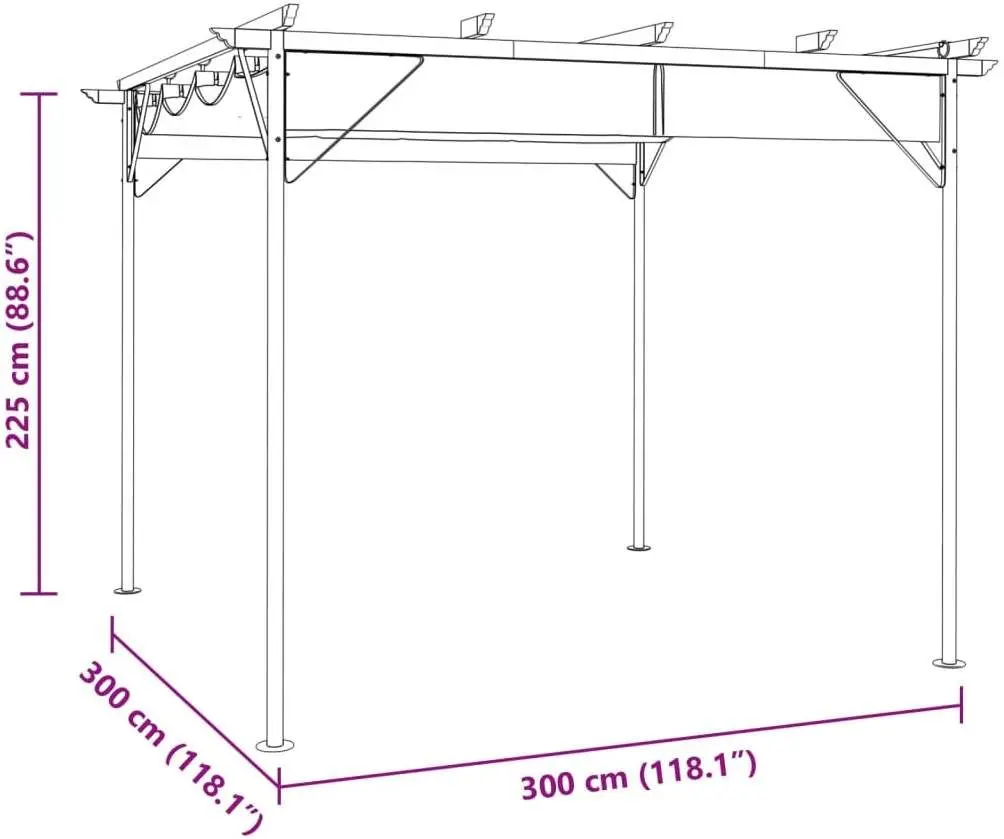 Пергола VidaXL 312226 3x3 (Anthracite)