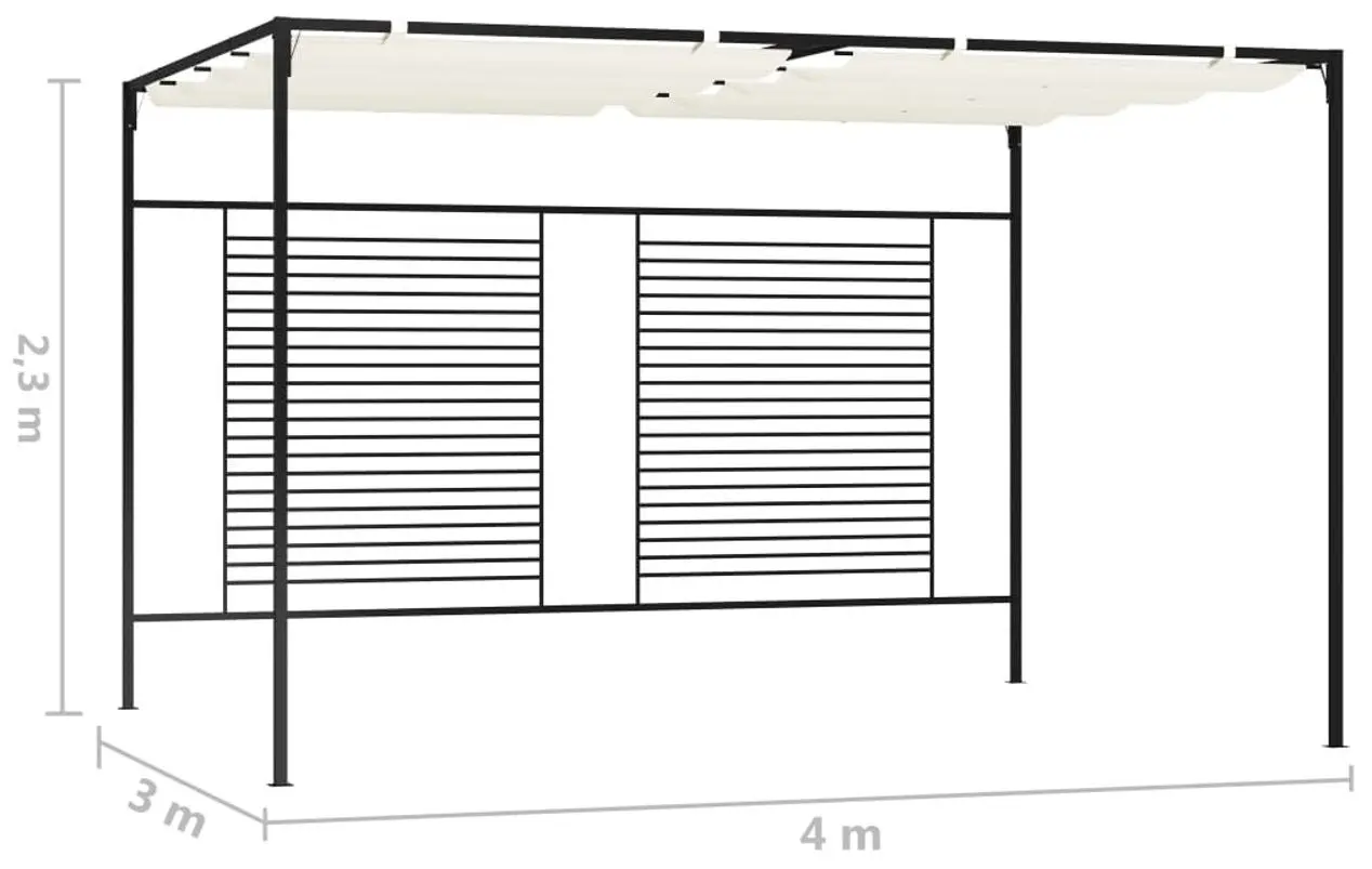 Pergola VidaXL 313623 3x4 (Cream)