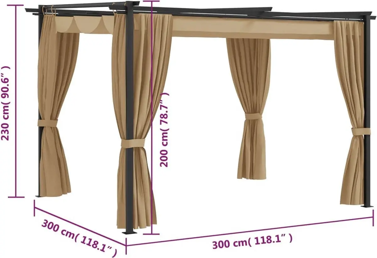 Пергола VidaXL 313897 3х3 (Taupe Grey)