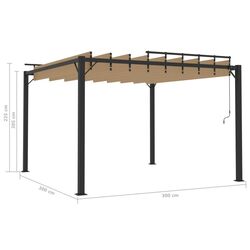 Пергола VidaXL 313925 3x3 (Taupe Grey) Thumb