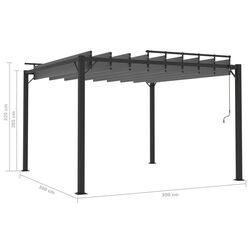 Пергола VidaXL 313926 3x3 (Anthracite) Thumb