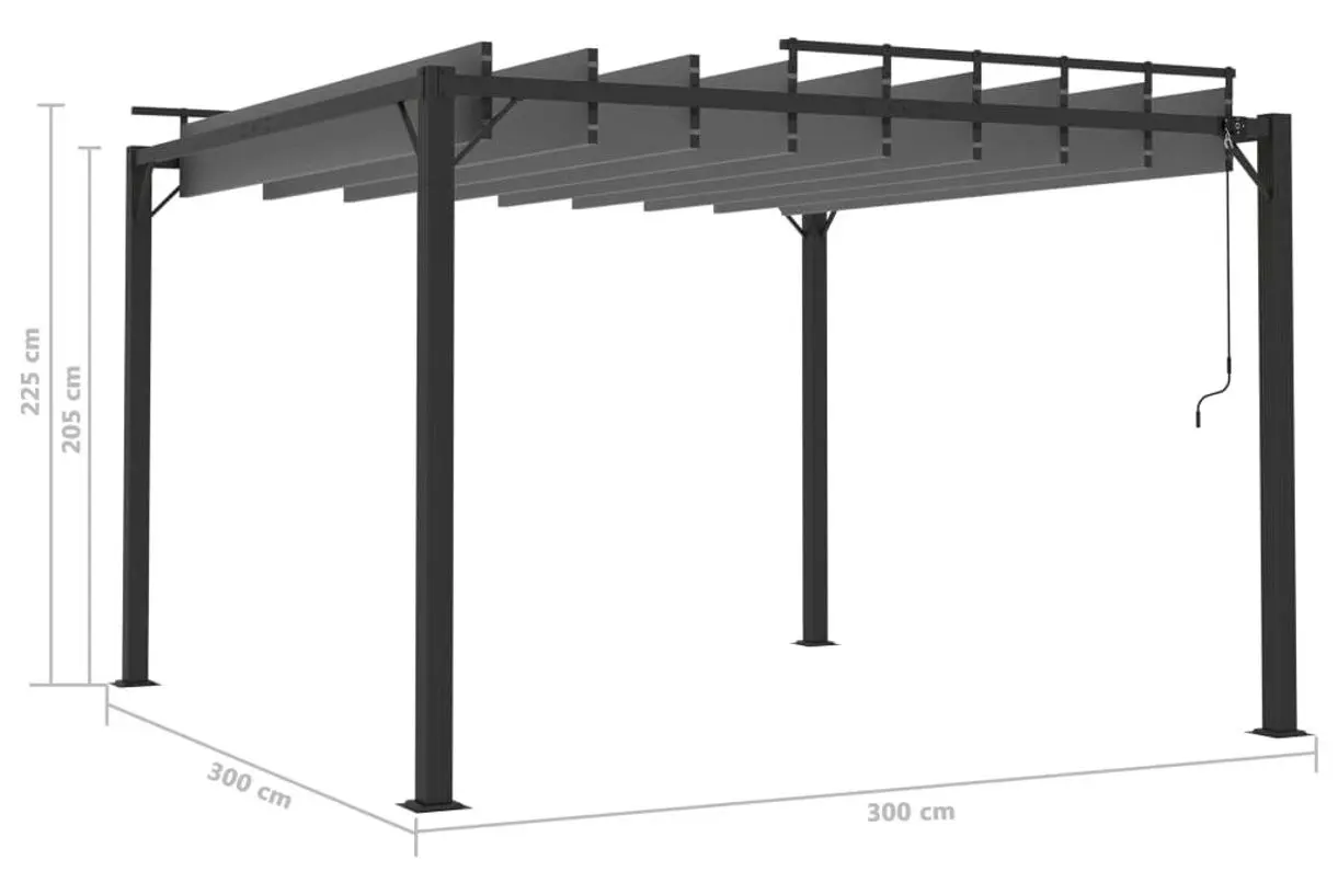 Пергола VidaXL 313926 3x3 (Anthracite) - 8